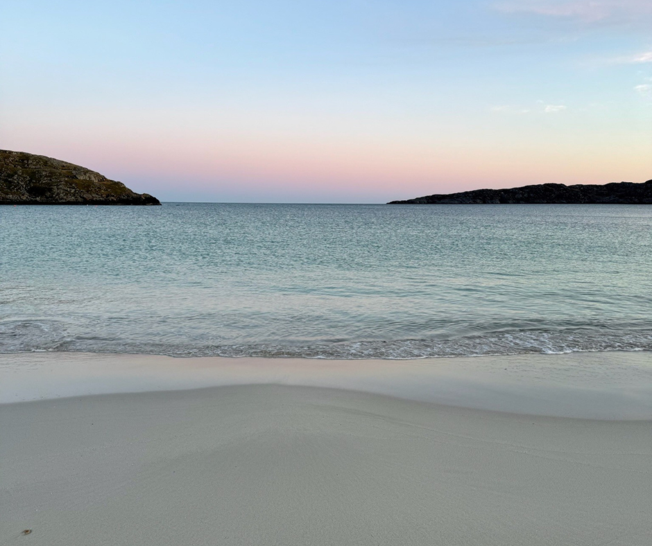 Achmelvich Beach near Lochinver with white sand and turquoise water